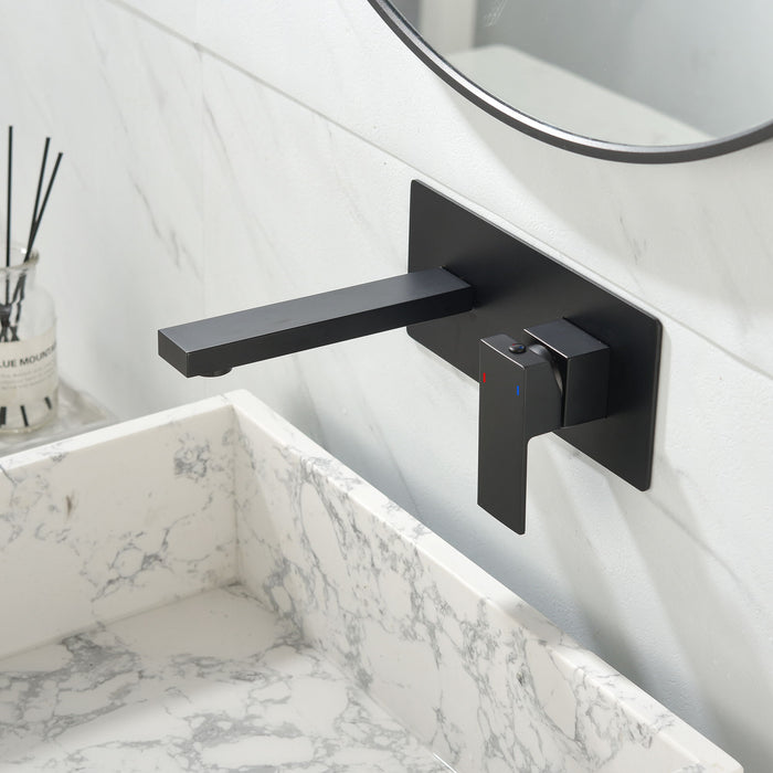 Wall Mounted Bathroom Faucet In Matte - Black