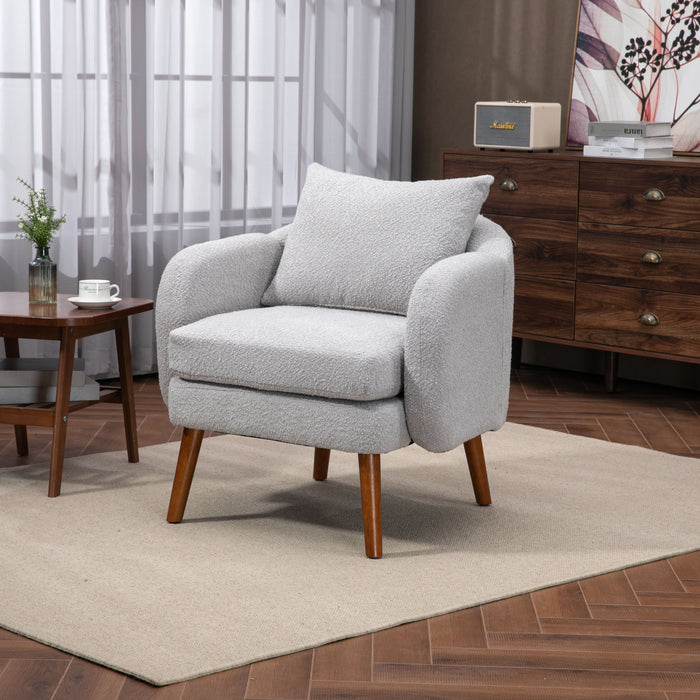 Coolmore Wood Frame Armchair, Modern Accent Chair Lounge Chair - Gray