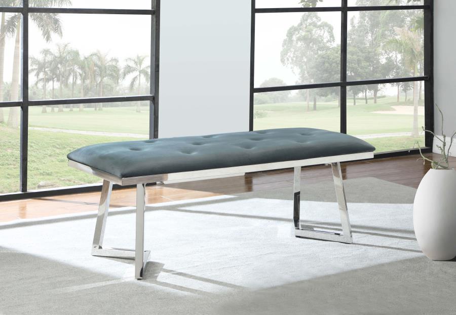 Beaufort - Upholstered Tufted Bench - Dark Gray Unique Piece Furniture