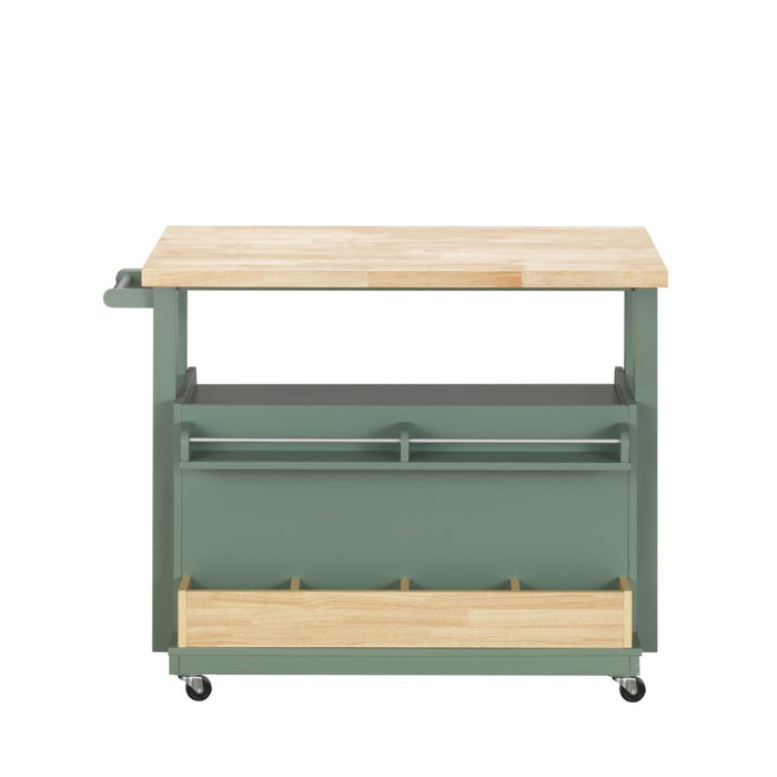 Harper - Kitchen Cart - Natural & Green Unique Piece Furniture