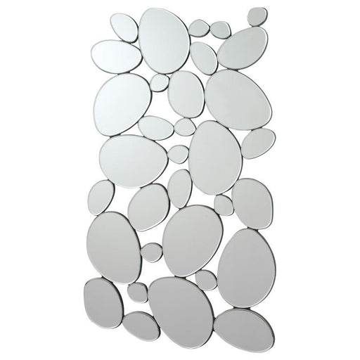 Topher - Pebble-Shaped Decorative Mirror - Silver Unique Piece Furniture