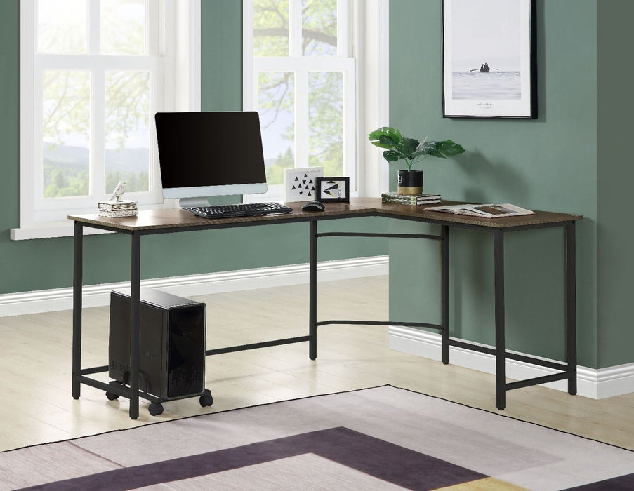 Acme - Dazenus - Computer Desk, Black Finish - Of00042 - Black & Oak Finish Unique Piece Furniture