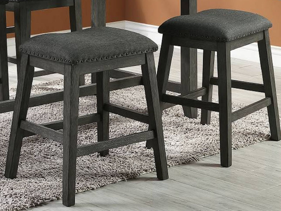 Modern Contemporary Dining Room Furniture Chairs (Set of 2) Counter Height Chairs Gray Finish Wooden High Chair X Back Design Cushion Seat