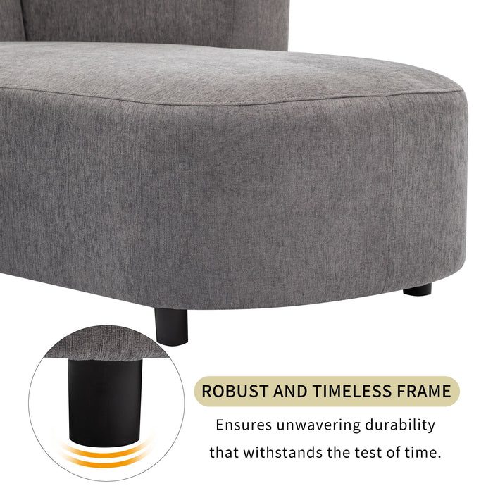 U-Style Luxury Modern Style Living Room Upholstery Sofa - Gray
