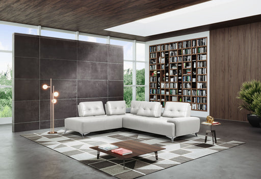 Turano - Sectional Sofa - Pearl White Leather Unique Piece Furniture