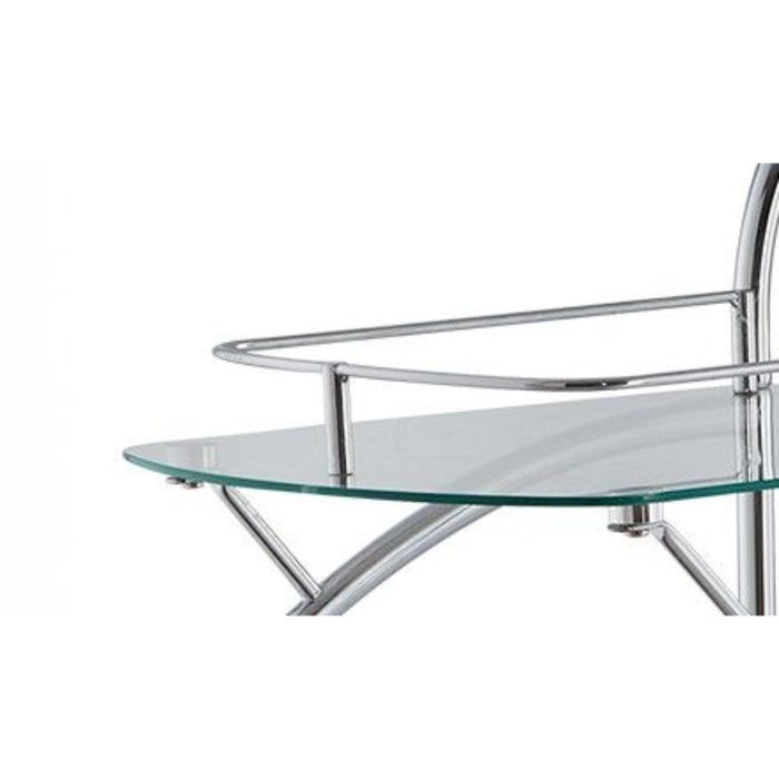 Badin - Serving Cart - Chrome & Clear Glass Unique Piece Furniture