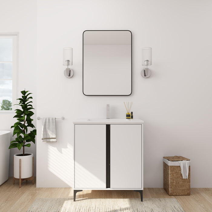30" Freestanding Bathroom Vanity With Ceramic Sink