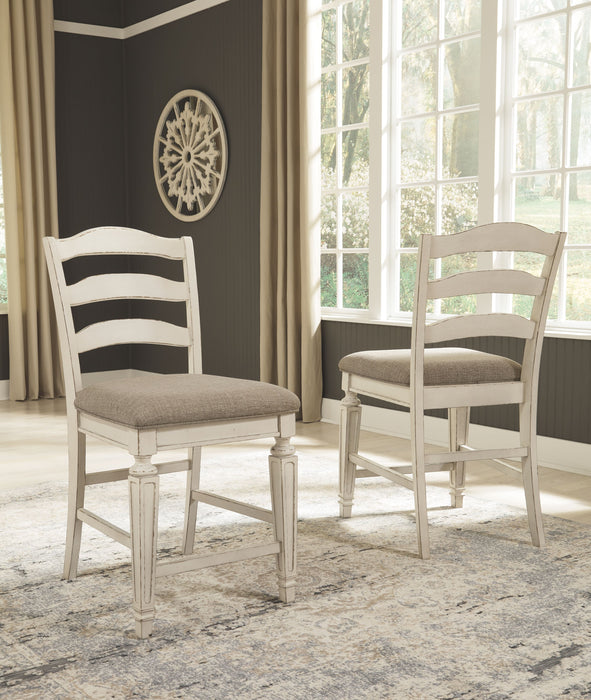 Realyn - Chipped White - Upholstered Barstool (Set of 2) Unique Piece Furniture