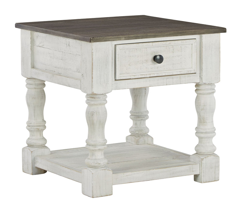 Havalance - White / Gray - Square End Table Unique Piece Furniture