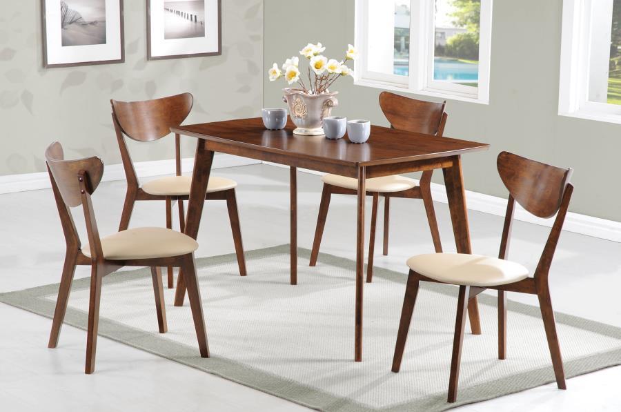 Kersey - 5 Piece Rectangular Dining Set - Chestnut And Tan Unique Piece Furniture