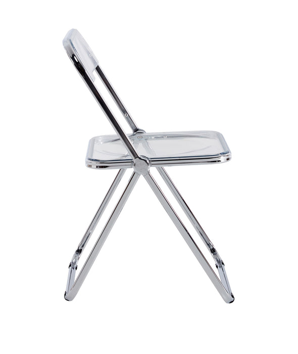 White Clear Transparent Folding Chair Pc Plastic Seat 32" H X 17" W X 18" D