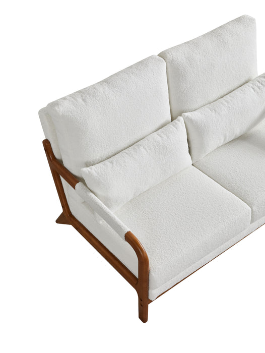 Modern Teddy Velvet Loveseat, Wood Frame Sofa For Living Room