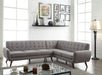 Essick - Sectional Sofa - Light Gray Linen Unique Piece Furniture