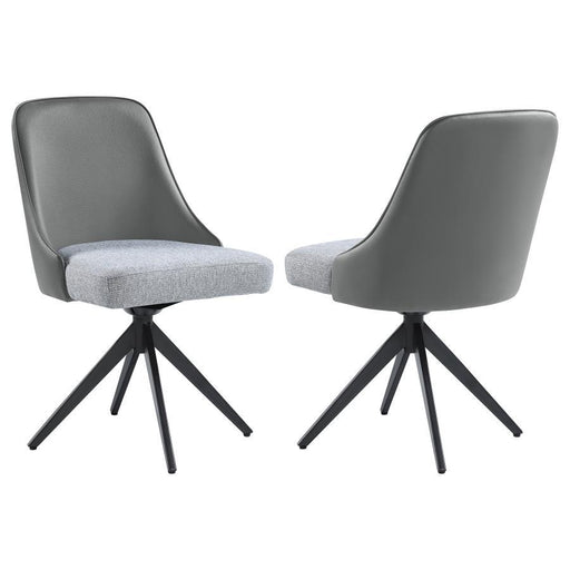Paulita - Upholstered Swivel Side Chairs (Set of 2) - Gray And Gunmetal Unique Piece Furniture