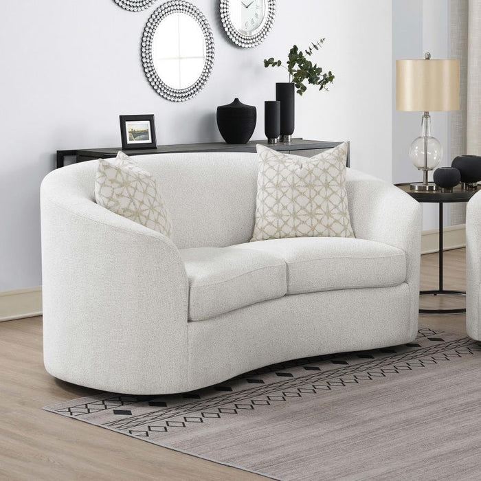 Rainn - Upholstered Tight Back Loveseat - Latte Unique Piece Furniture