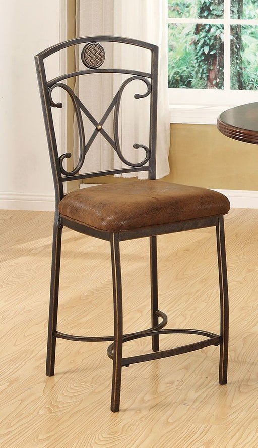 Tavio - Counter Height Chair (Set of 2) - Fabric & Antique Bronze - 41" Unique Piece Furniture