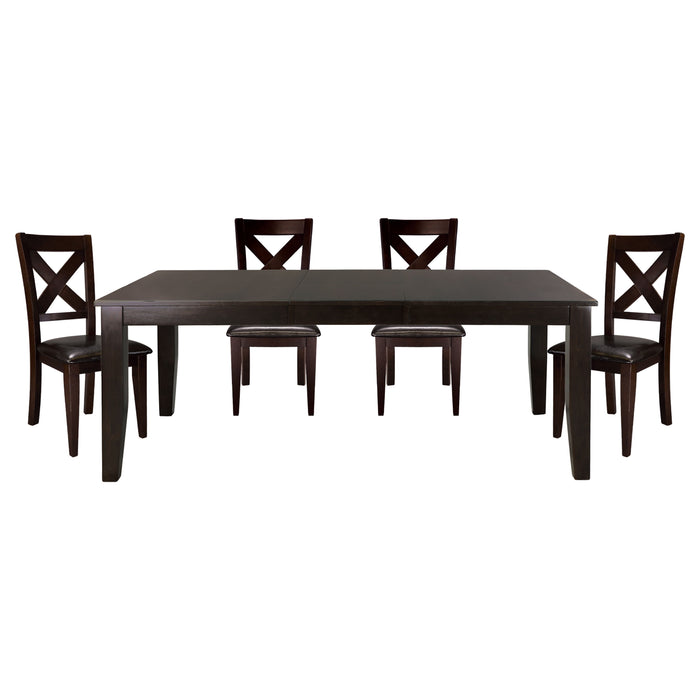 Casual Dining Warm Merlot Finish 1 Piece Dining Table With Self-Storing Extension Leaf Strong Durable Furniture