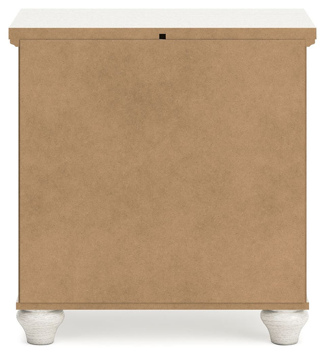 Grantoni - White - Two Drawer Night Stand Unique Piece Furniture