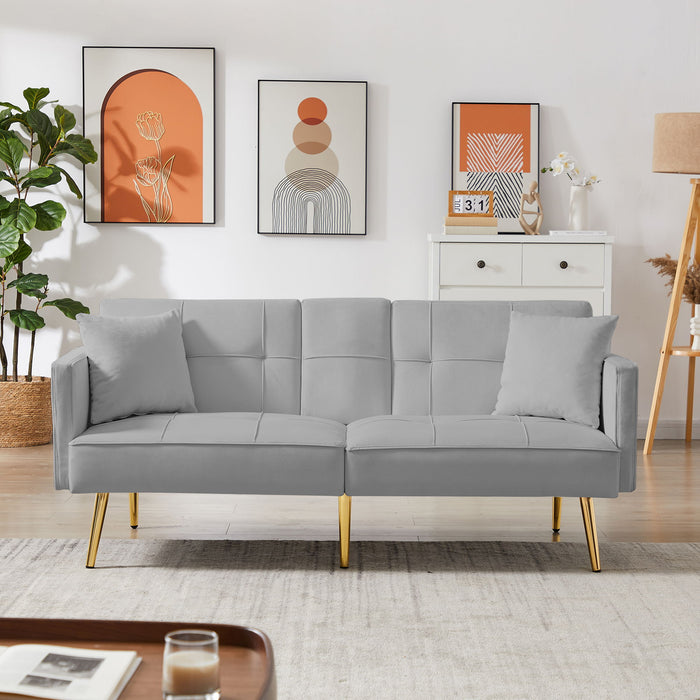 Gray Velvet Sofa Bed