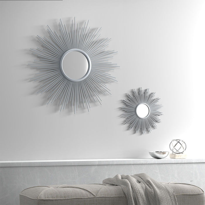 Sunburst Wall Decor Mirror - Silver