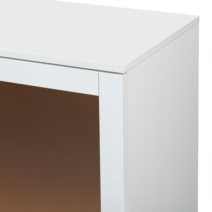 Featured Two-Door Storage Cabinet With Three Drawers And Metal Handles, Suitable For Corridors, Entrances, Living Rooms, And Bedrooms