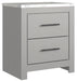 Cottonburg - Light Gray / White - Two Drawer Night Stand Unique Piece Furniture