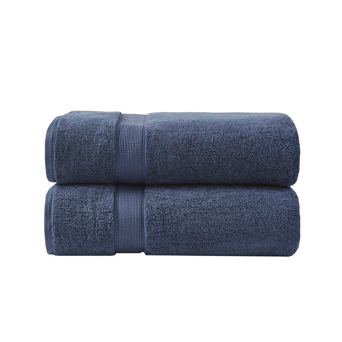100% Cotton Bath Sheet Antimicrobial (Set of 2) - Dark Blue