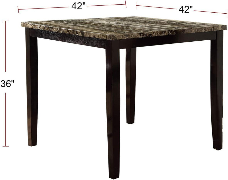 Dining Table Faux Marble Top Birch Veneer MDF Dining Room Furniture 1 Piece Table