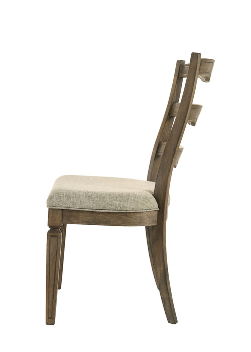 Acme Parfield Side Chair (Set of 2) Fabric & Weathered Oak Finish