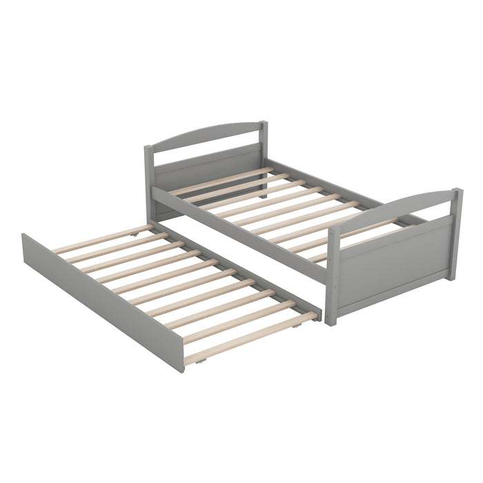Twin Size Daybed With Trundle, Gray