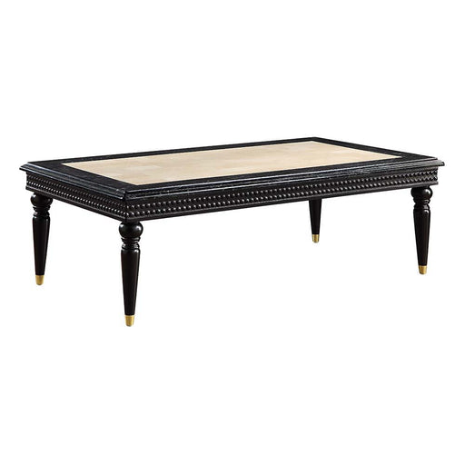 Tayden - Coffee Table - Marble Top & Black Finish Unique Piece Furniture
