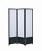 Calix - 3-Panel Folding Floor Screen - Translucent And Black Unique Piece Furniture