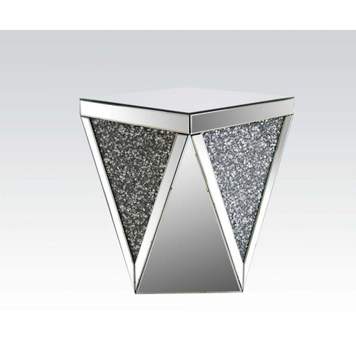 Noralie - End Table - Mirrored & Faux Diamonds - Glass - 23" Unique Piece Furniture