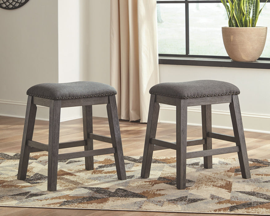 Caitbrook - Gray - Upholstered Stool (Set of 2) Unique Piece Furniture