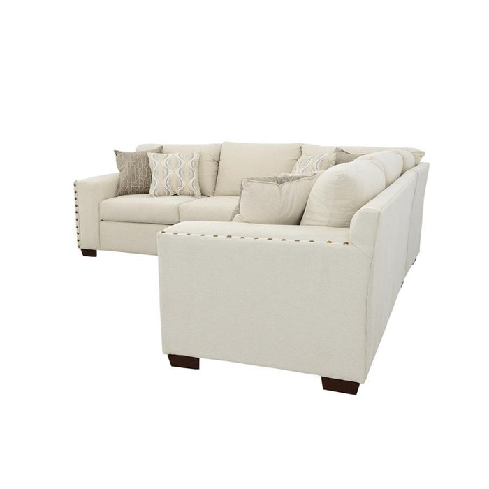 Aria - L-Shaped Sectional With Nailhead - Oatmeal Unique Piece Furniture