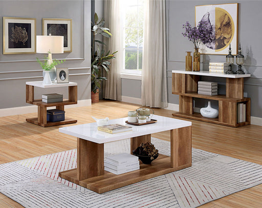 Majken - End Table - White / Natural Tone Unique Piece Furniture
