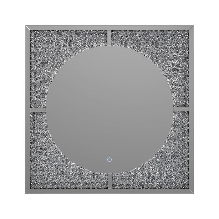Theresa - Led Wall Mirror - Silver And Black Unique Piece Furniture