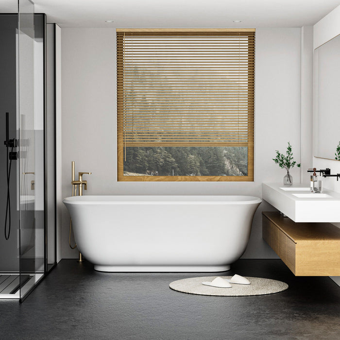Acrylic Alcove Freestanding Soaking Bathtub For Bath - White