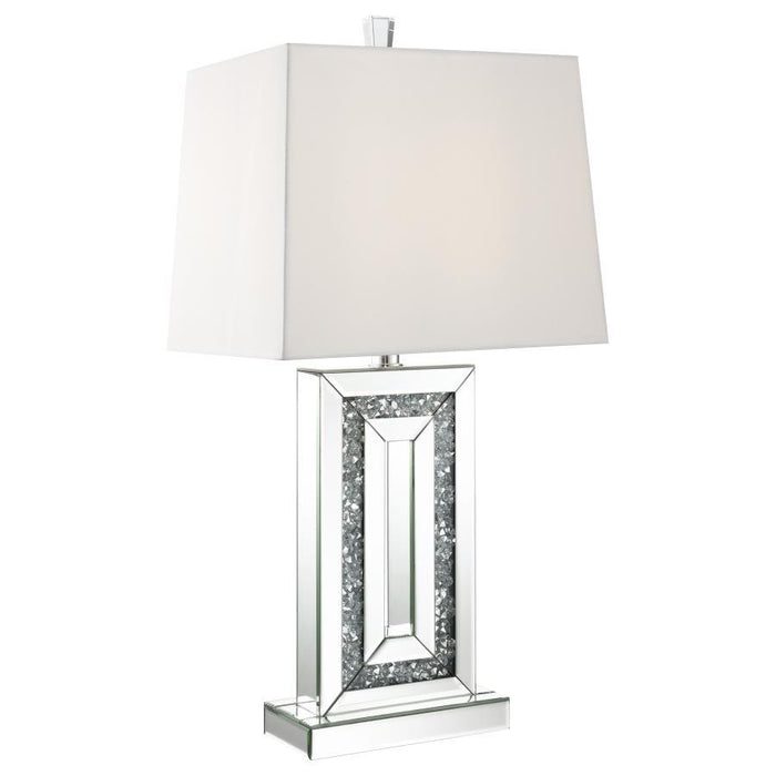 Ayelet - Table Lamp With Square Shade - White And Mirror Unique Piece Furniture