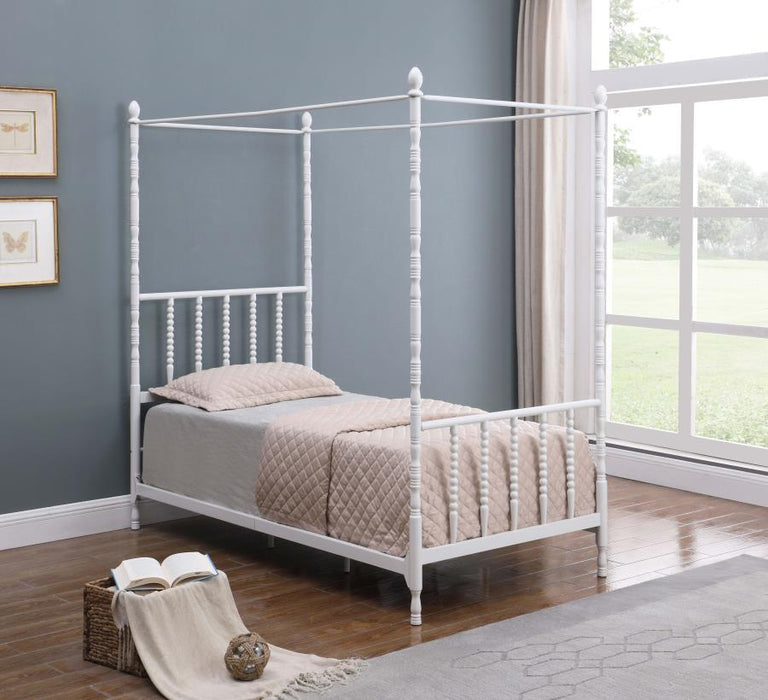 Betony - Twin Canopy Bed - White Unique Piece Furniture