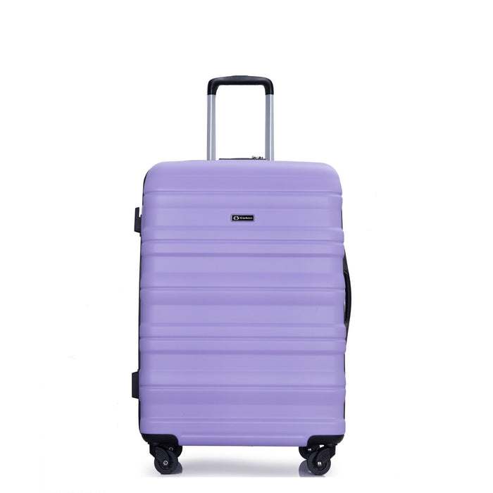 3 Piece Luggage Sets Piece Lightweight & Durable Expandable Suitcase With Two Hooks, Spinner Wheels, Tsa Lock, (21 / 25 / 29) Purple
