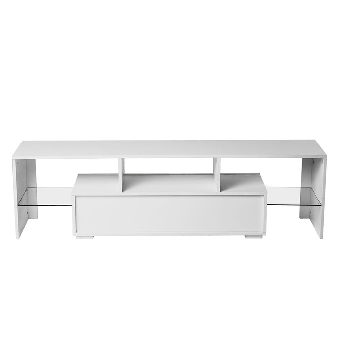 Morden TV Stand With LED Lights - White
