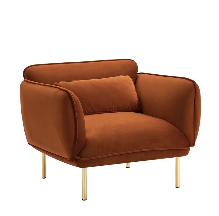 Oversized Living Room Accent Velveta Armchair Upholstered Single Sofa Chair, Comfy Fabric Armchair With Metal Leg For Bedroom Living Room Apartment, Curry