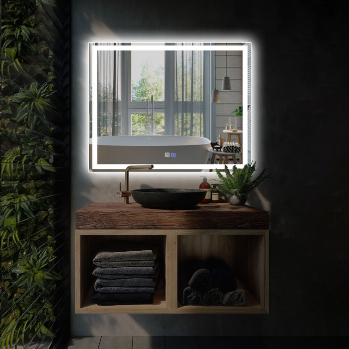LED Bathroom Vanity Mirror With Light, 40 X 32", Anti Fog, Dimmable, Color Temper 5000K, Backlit / Front Lit, Both Vertical And Horizontal Wall Mounted Vanity Mirror