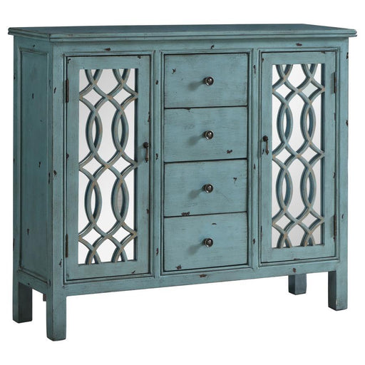 Rue - 4-Drawer Accent Cabinet - Antique Blue Unique Piece Furniture