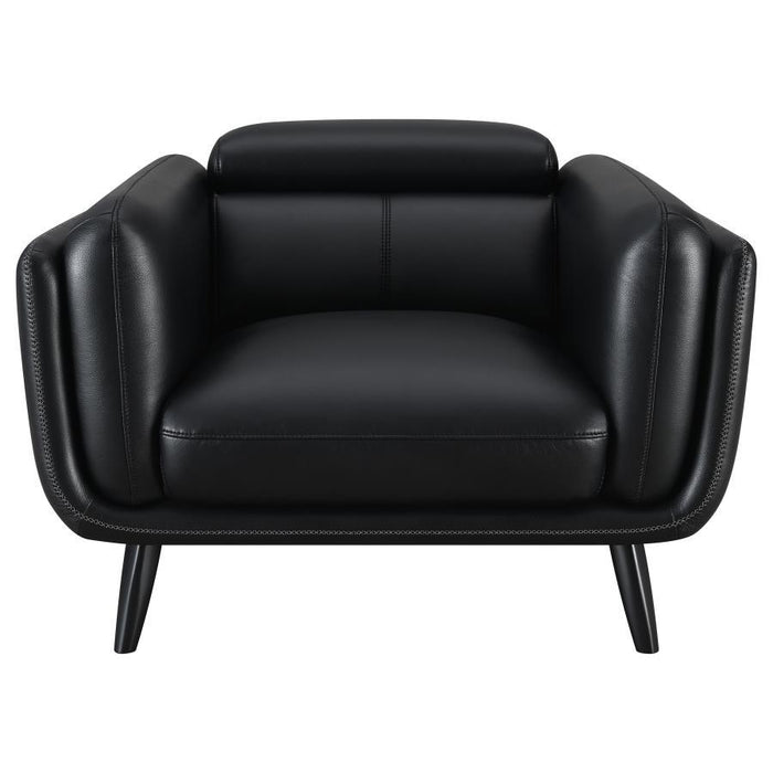 Shania - Track Arms Chair With Tapered Legs - Black Unique Piece Furniture