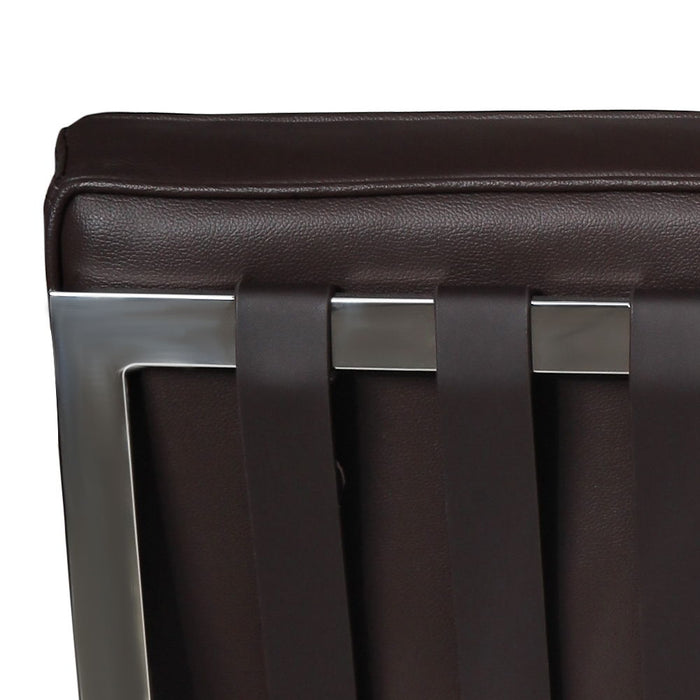 Mid - Century Foldable Lounge Chair - Dark Brown