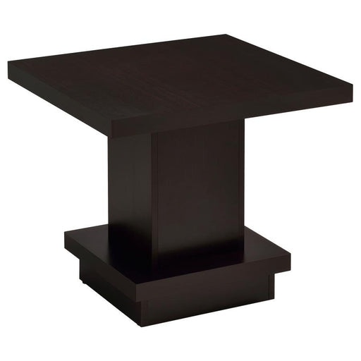 Reston - Pedestal Square End Table - Cappuccino Unique Piece Furniture