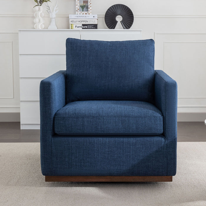Mid Century Modern Swivel Accent Chair Armchair For Living Room, Bedroom, Guest Room, Office, Blue