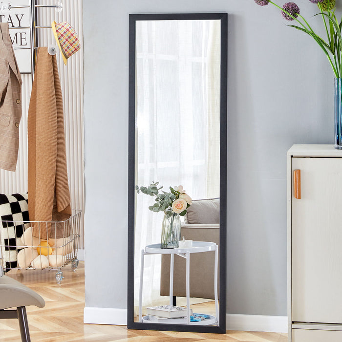 Third Generation, Black Thick Wooden Frame Full Body Mirror, Large Floor Standing Mirror, Dressing Mirror, Decorative Mirror, Suitable For Bedrooms, Living Rooms, Clothing Stores